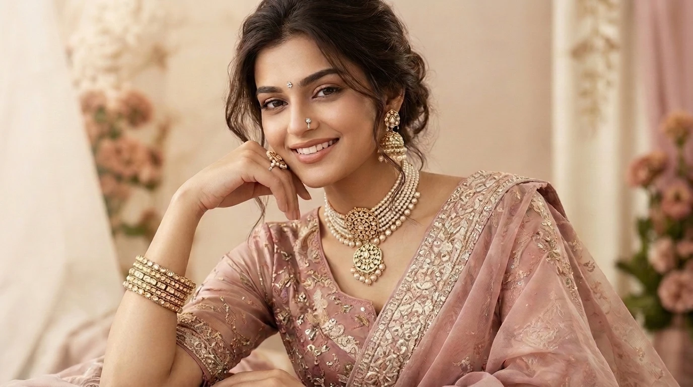 Olenna Model in Elegant Pink Ethnic Wear